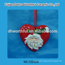 2016 new style ceramic christmas hanging decoration with santa claus pattern